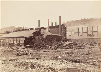 (NATURAL DISASTERS--W.S. BELL) A selection of 12 photographs documenting the catastrophic Johnstown Flood, Pennsylvania.